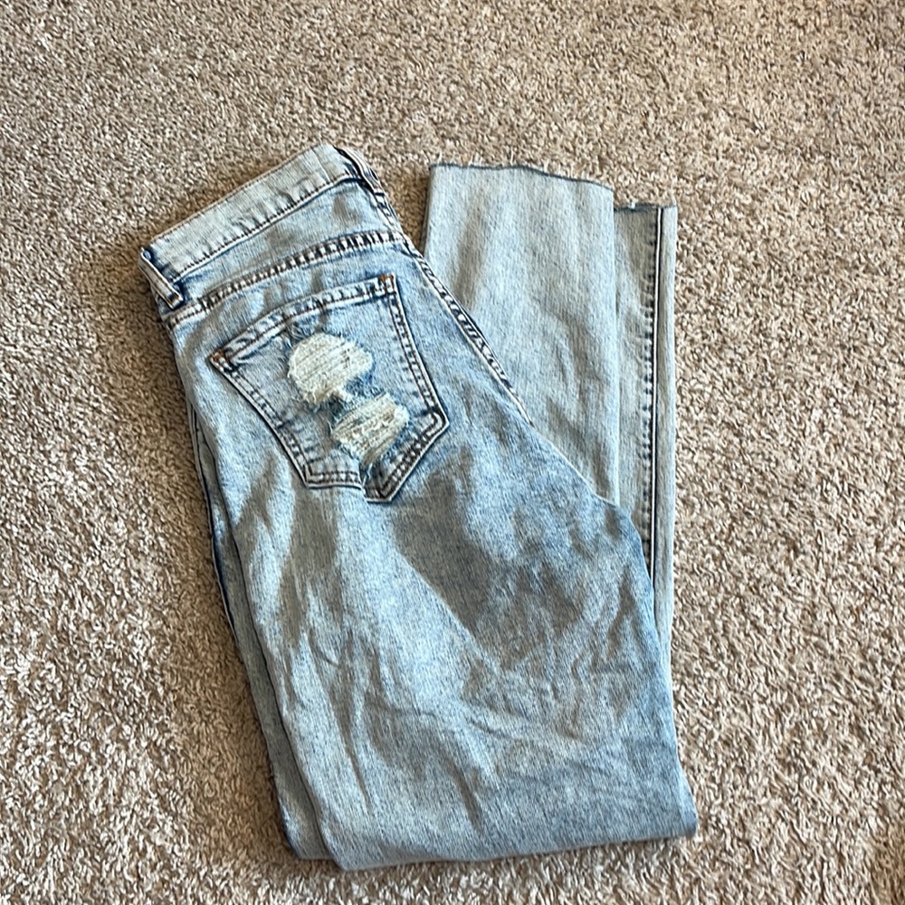 Revice Jeans Womens High Rise Acid Wash Slim Skinny Distressed Made in U…